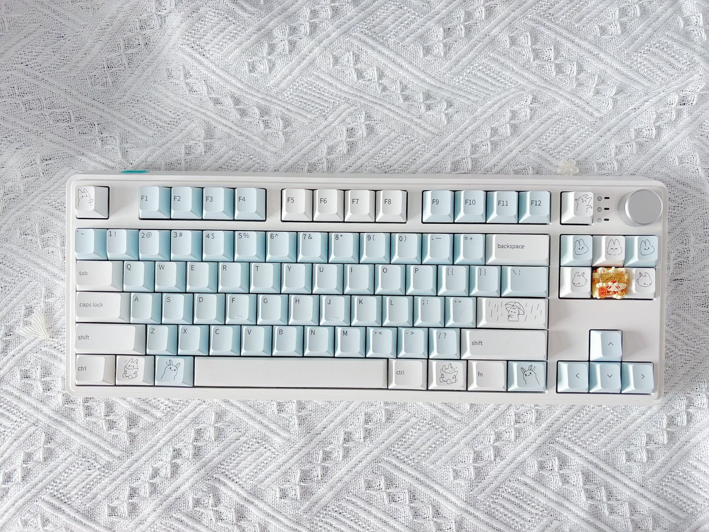 QTUO Blue Bunny Keycaps Cherry Profiles
